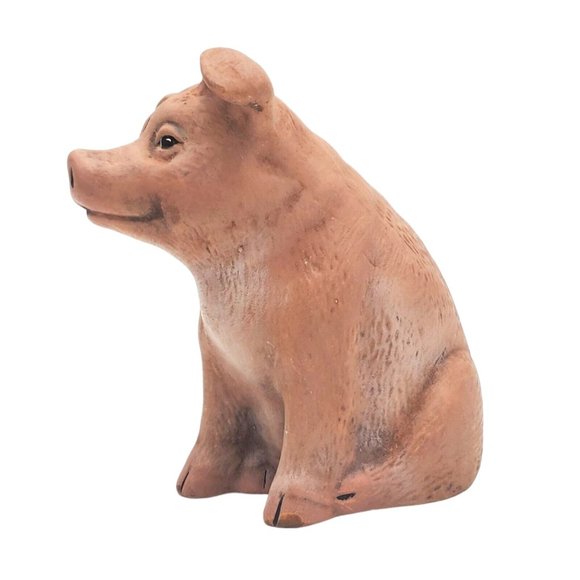 Vintage Hand Painted Pig Ceramic Figurine County Farm Animal Pink‎ Hog - Picture 3 of 5